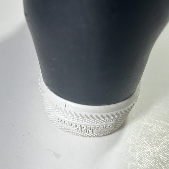 KARL LAGERFELD PARIS,Black Fabric/Leather COVEY WEDGE Sneaker/Bootie/Shoe SZ 5.5 - Picture 5 of 8